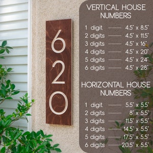 House Number Sign, House Numbers, House Number Plaque, Address Sign, Address Sign for House, House Numbers Horizontal, Vertical image 2