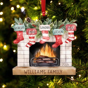 Christmas Ornaments, Family Ornament, Family Christmas Ornament Stocking, Family Christmas, Fireplace Ornament, Ornament with Kids Names