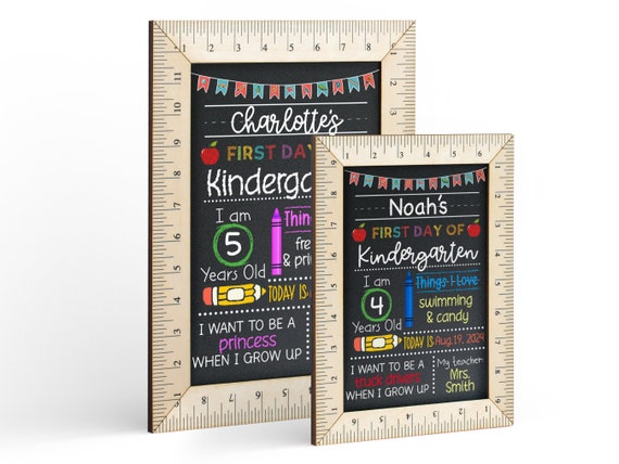 First Day of School Sign, 1st Day of Preschool, First Day School Kindergarten Sign, Back to School Chalkboard, First and Last Day Board