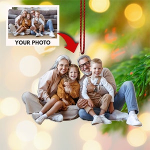 Custom Family Photo Ornament, Photo Ornament Christmas Ornament, Acrylic Ornament, Picture Ornament, Personalized Ornaments, Family Ornament