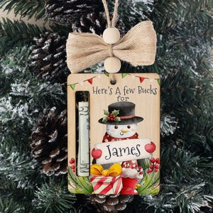 Here’s A Few Bucks for Christmas, Kids Christmas Gifts, Christmas Money Holder Ornament Personalized, Reindeer Money Holder