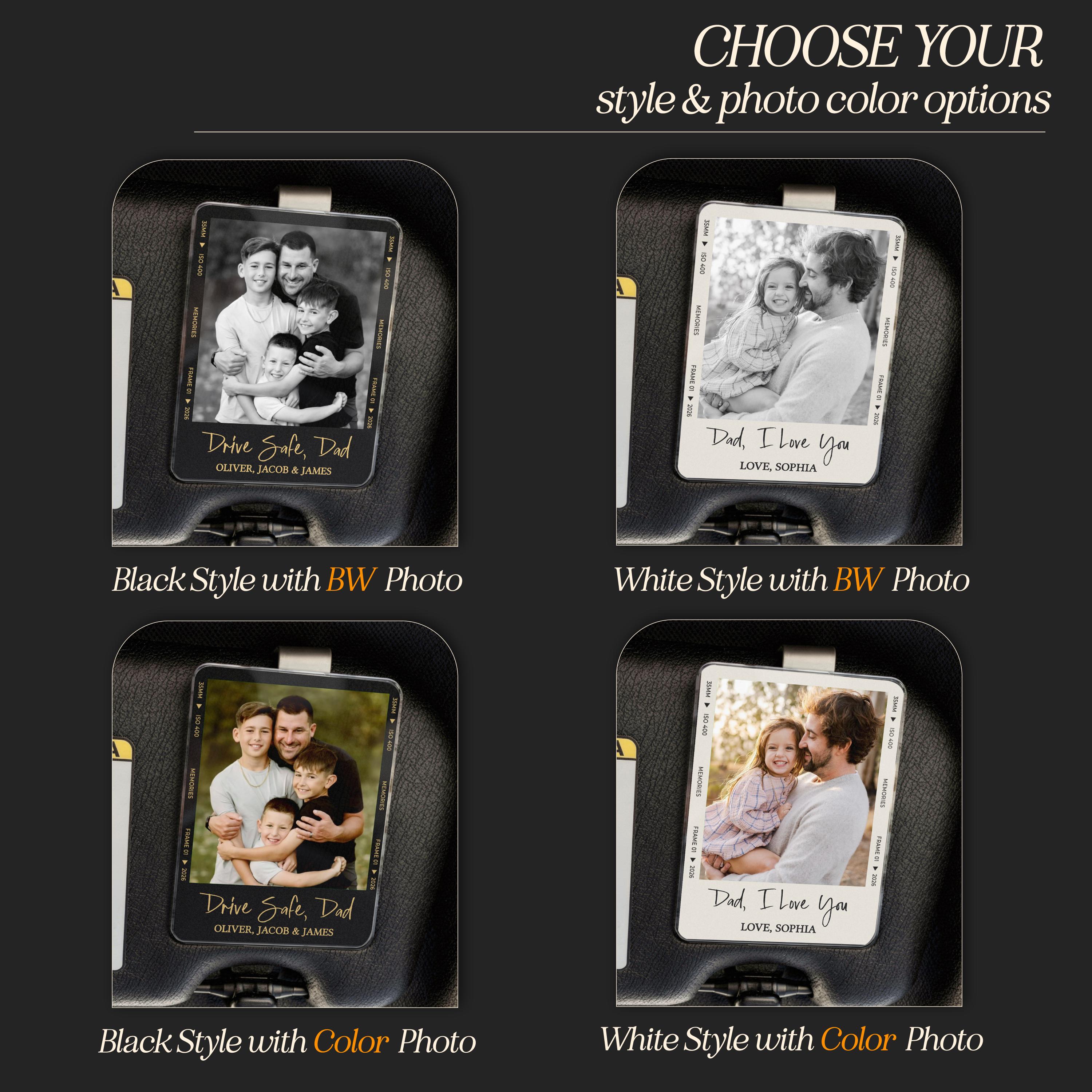 Fathers Day Gift for Dad Photo Car Visor Clip, Drive Safe Daddy