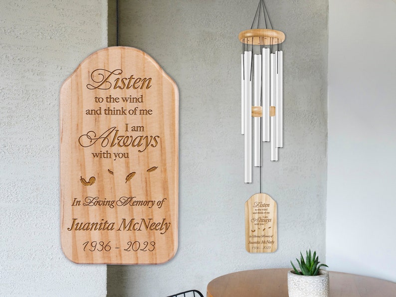 Memorial Wind Chimes Personalized, Windchimes Personalized in Memory, Sympathy Gifts for Loss of a Loved One, In Loving Memory, Bereavement bild 7