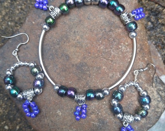 Bracelet and Earring Set with magnetic clasp