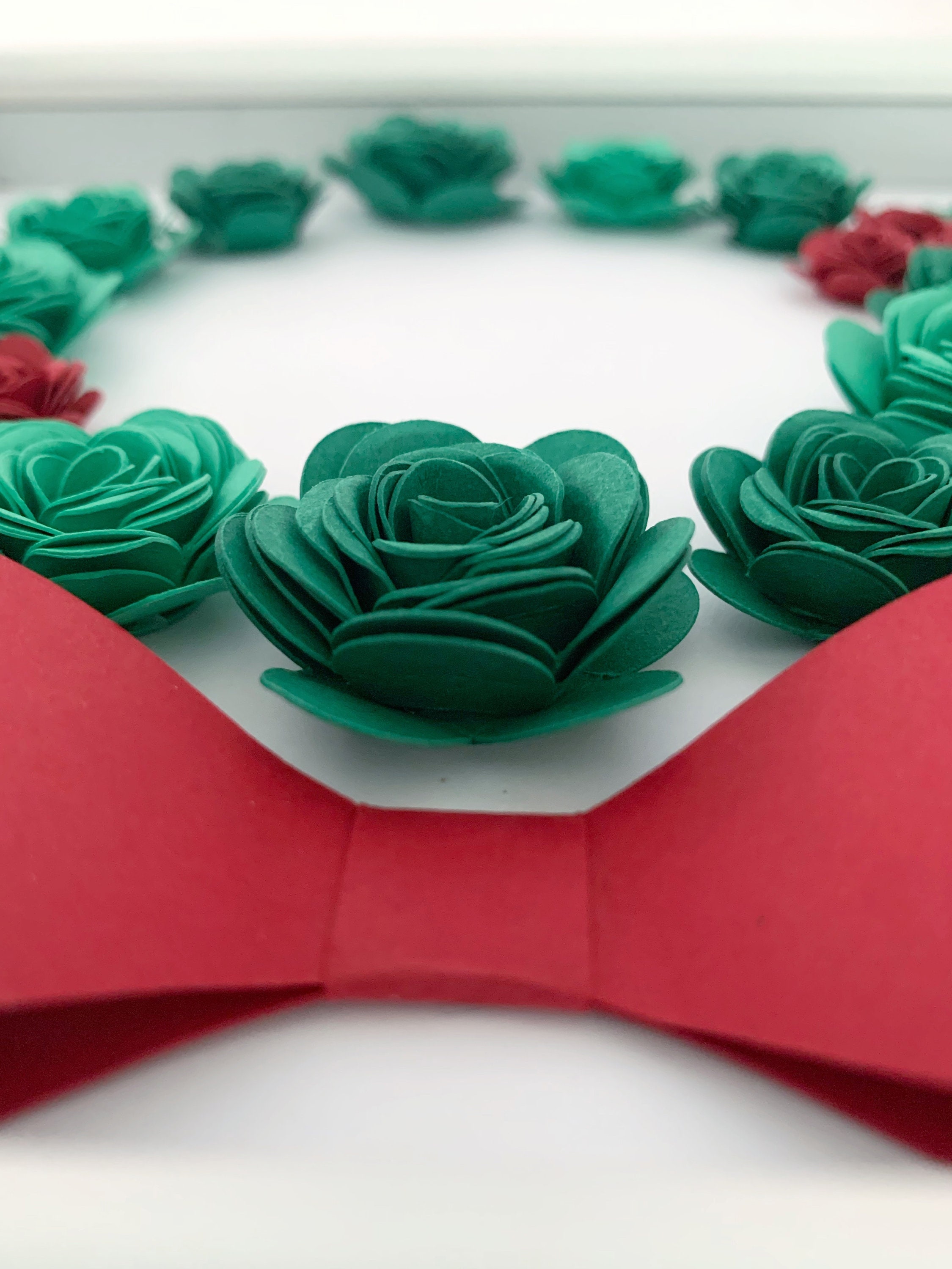 Paper Flower Christmas Wreath Festive Wreath Xmas Wreath - Etsy