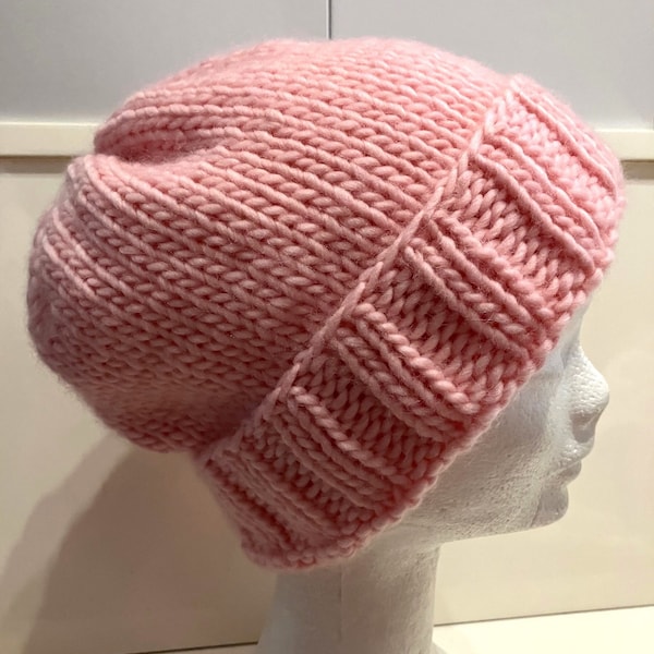 Bonnet rose en laine