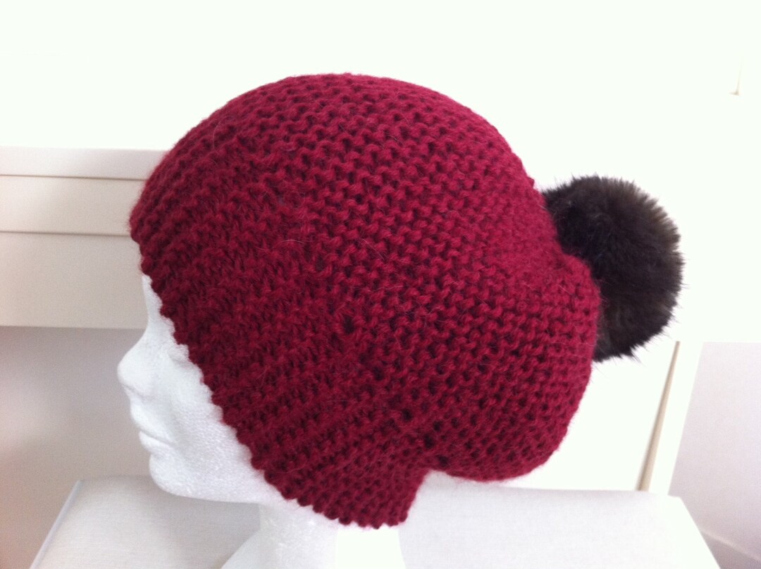 ALPS CASHMERE LUX FATCUFF HAT - bordeaux main image 0