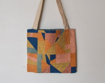 Modern Patchwork Quilted Tote Bag 03