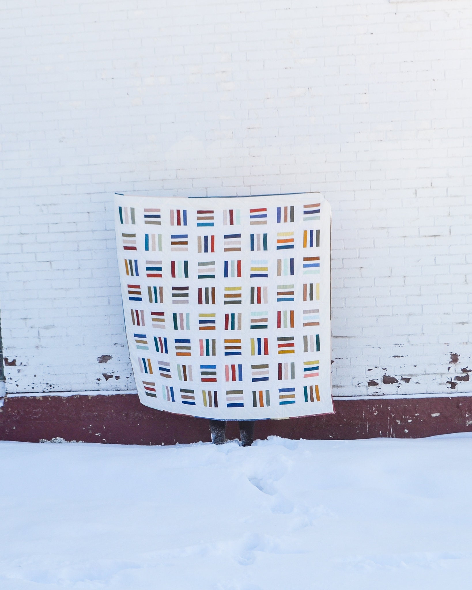 Scrappy Lines Quilt Pattern - PDF Download. A Beginner friendly, minimalist quilt pattern