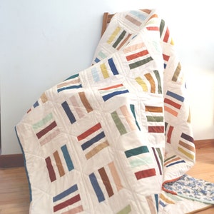 Scrappy Lines Quilt Pattern PDF Download. A Beginner friendly, minimalist quilt pattern image 5