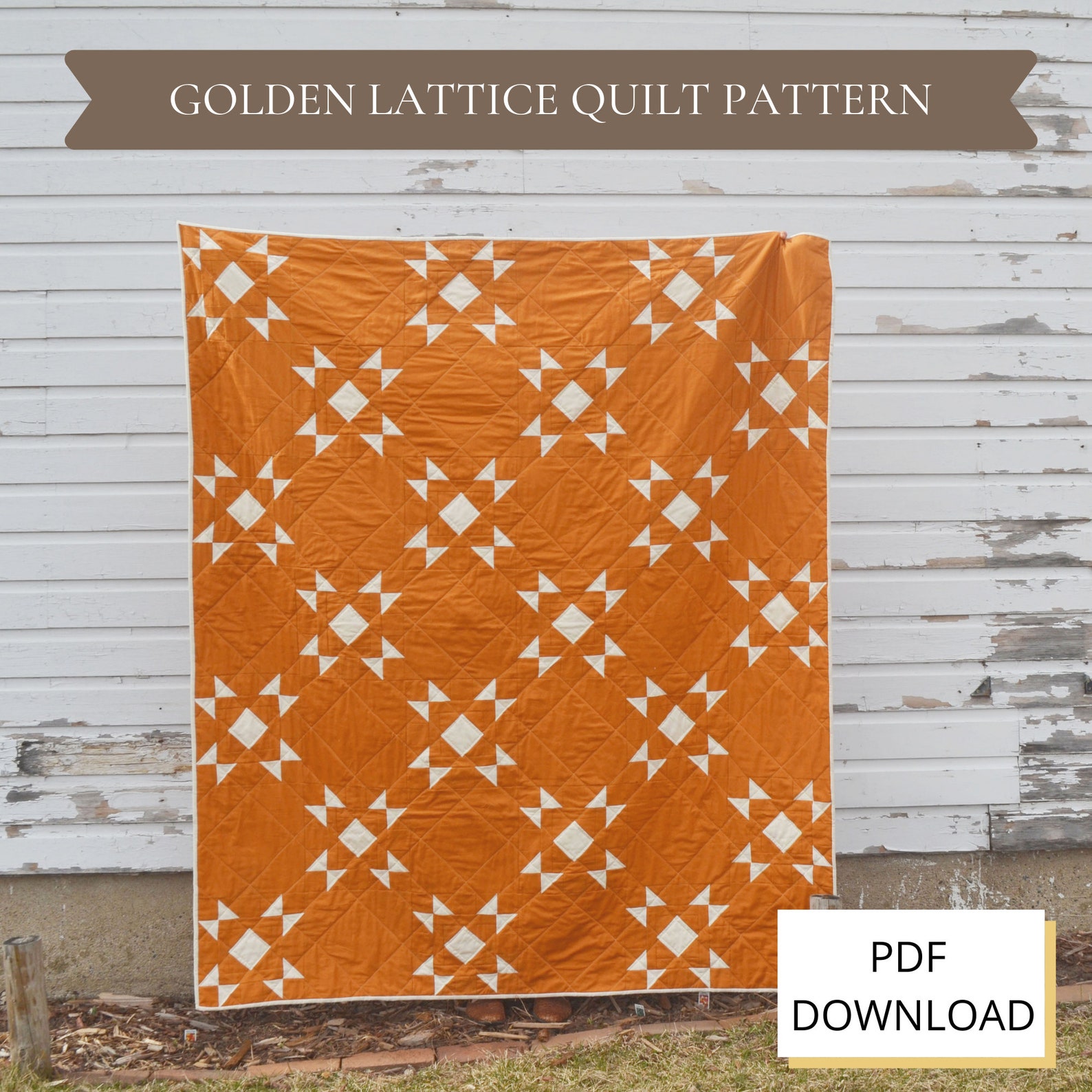 Golden Lattice Quilt Pattern A Modern PDF Downloadable Quilt Etsy