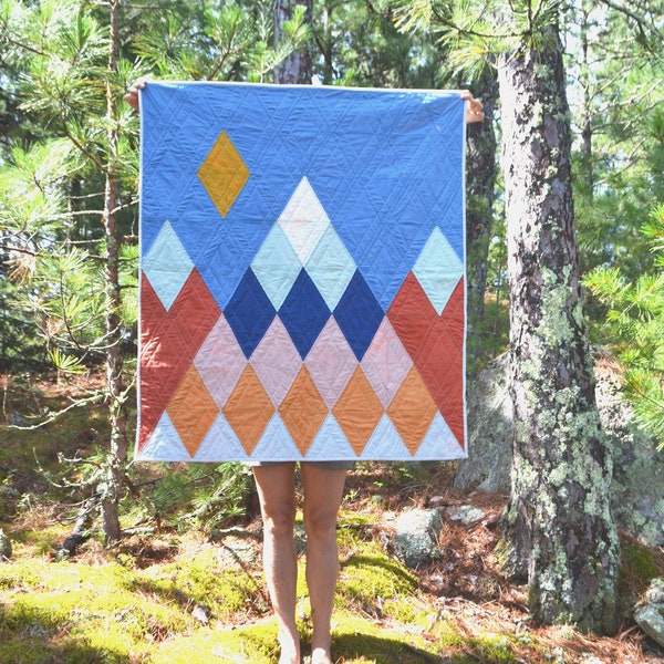 Mountain Diamond Quilt Pattern - A Modern PDF Downloadable Quilt Pattern