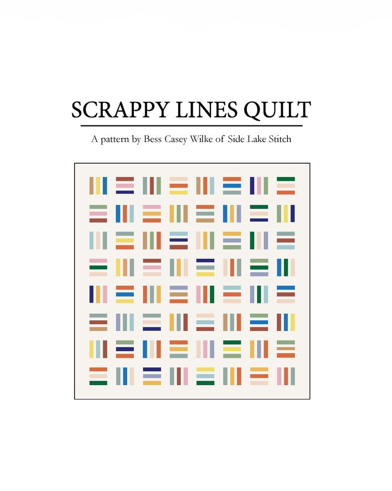 Scrappy Lines Quilt Pattern PDF Download. A Beginner friendly, minimalist quilt pattern image 2