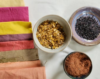Brights Natural Dye Kit: Cotton & Linen, Botanical Colors (PDF Guide)