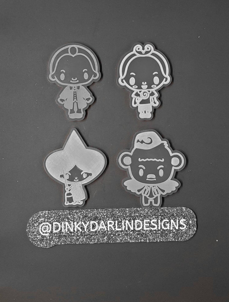Each individual piece is 2x2.5 wizard silicone mold for resin casting Large 10 pc Acrylic blank not for sale. All 10 pieces included
