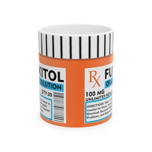 Prescription Medication Ceramic Mug for Stress Relief