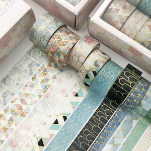 Multi-Color Geometric Washi Tape Value Set of 10 Rolls