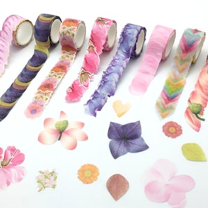 Floral Petal Washi Tape Stickers - 200 Sheets per Roll