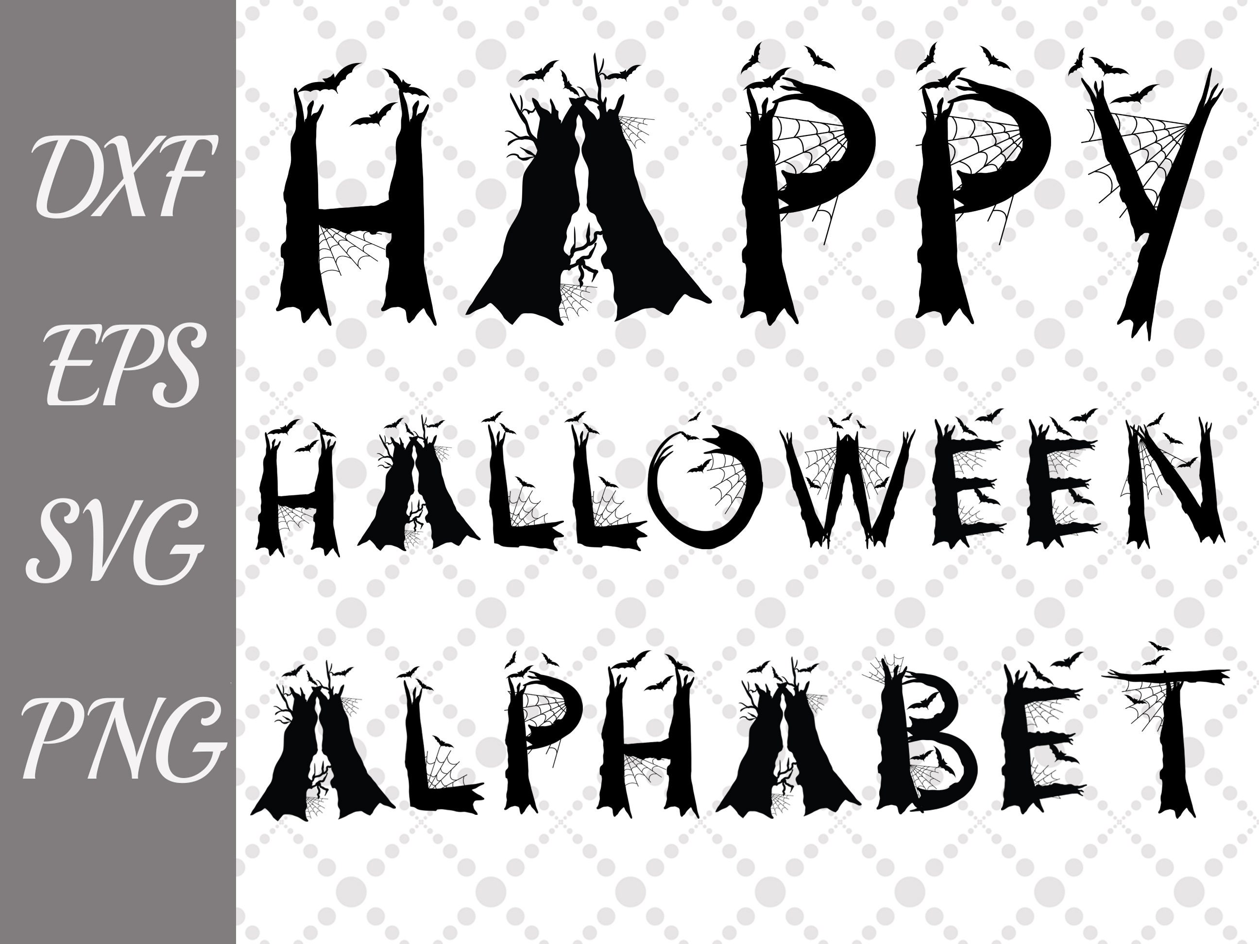 Download Halloween Alphabet Svg: SCARY LETTERS SVG | Etsy
