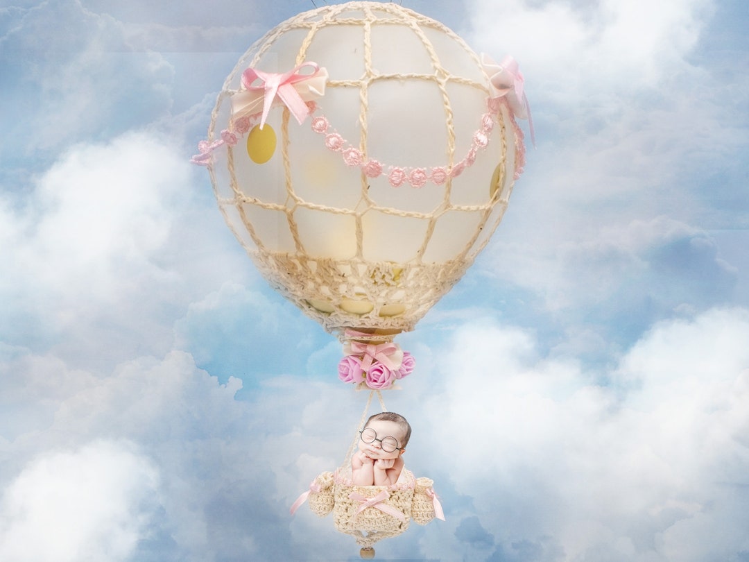 Newborn Hot Air Balloon Digital Backdrop hot AIR Etsy