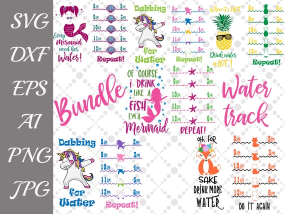 Download Free Water Tracker Bundle Svg Drink More Water Fox Etsy SVG Cut Files