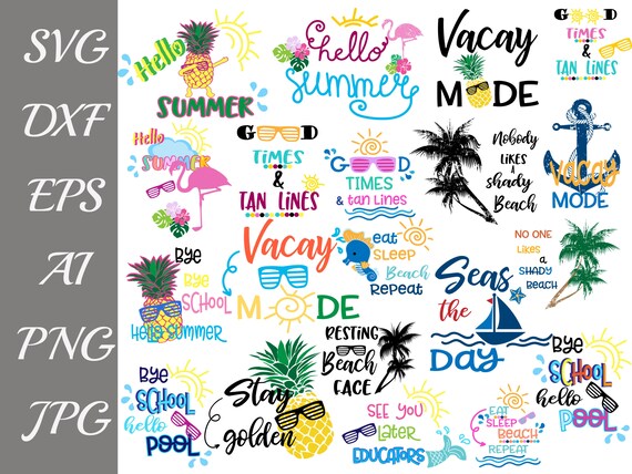 Download Clip Art Sun Svg Summer Svg Sublimation Designs Downloads Beach Svg Vacation Svg Hello Summer Svg Svg Files For Cricut Svg Bundle Cricut Art Collectibles