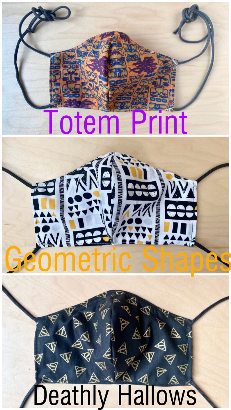 Face Mask With Ties Behind Head Nose Wire Open Sides for Etsy