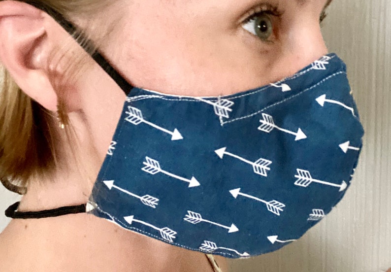 Face Mask With Ties Behind Head Nose Wire Open Sides for Etsy