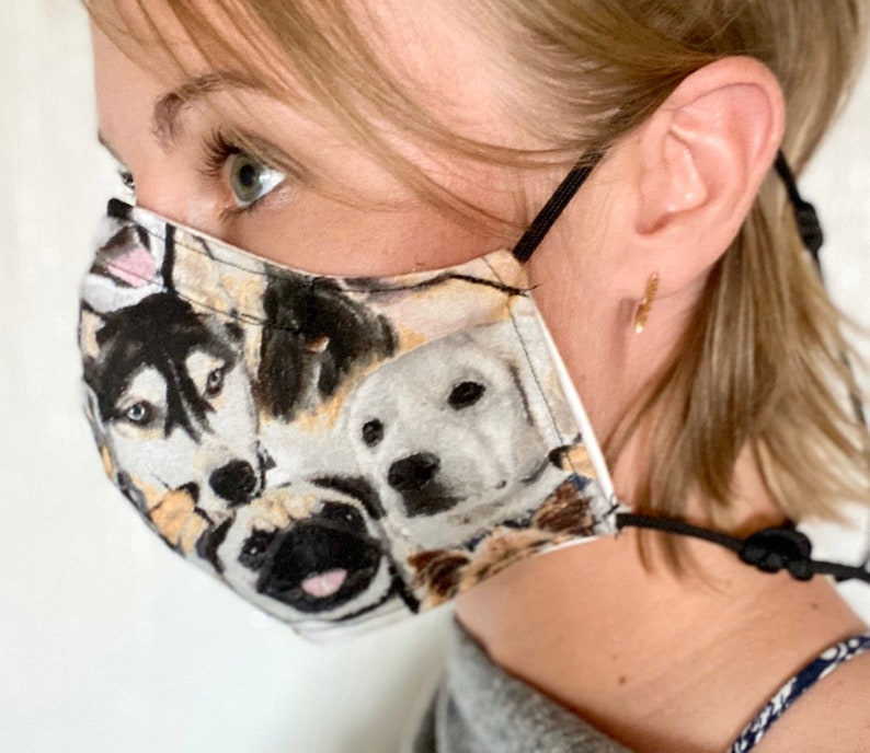 Face Mask With Ties Behind Head Nose Wire Open Sides for Etsy