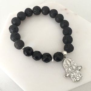 Ätherisches Öl Diffusor Aromatherapie Armband mit Hamsa Hand Anhänger