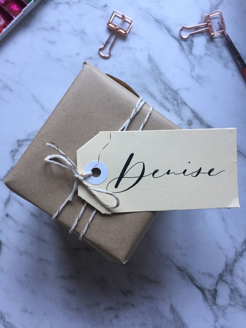 Shipping Tags Customised Present Labels Name Tags Modern or Traditional Calligraphy Personalised Gift Tags Pack of 5 Placecards