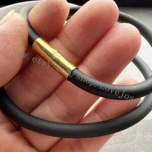 Magnetic Clasps --2pcs 7-24inch 5mm black colors round rubber necklace cords