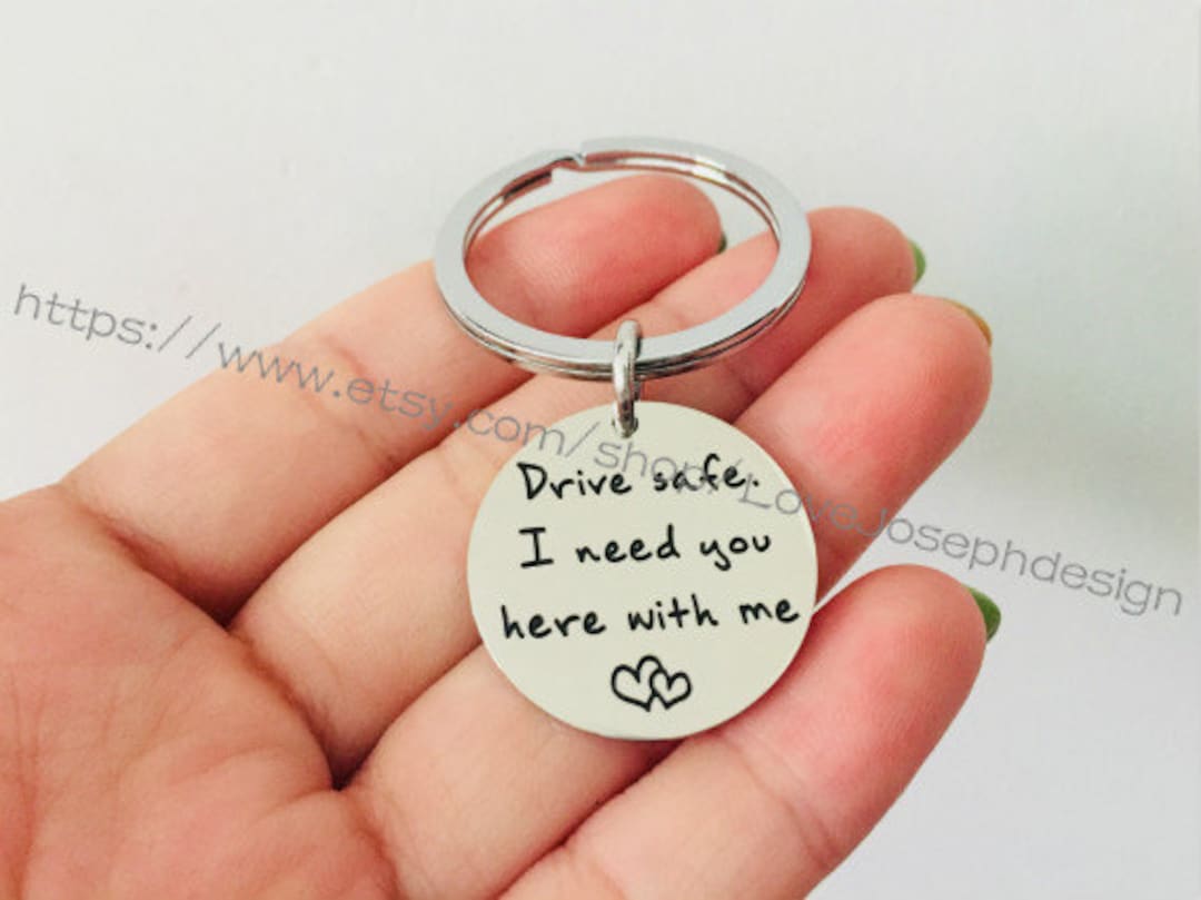 Drive Safe Keychain - Personalized 26 Letter Keychain With Message, Gift For Driver