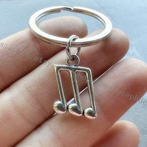 Music note keychain, Music note gifts key ring