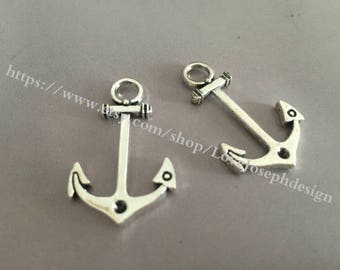 wholesale 50 Pieces /Lot Antique Silver Plated 20mmx33mm Anchor Charms(#013)