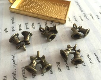 wholesale 100Pieces /Lot Antique Bronze Plated 14mmx16mm bell Charms
