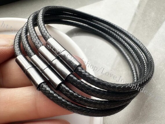 Fermoir Magnétique Pour Bracelet En Inox Noir Mat 12x6.5 Mm - Neuf