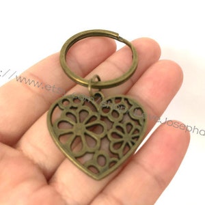 heart keychain, heart gifts key ring