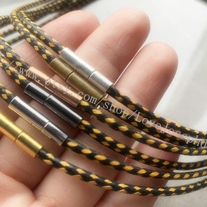 10PCS Adjustable 18inch black korea wax cotton 2mm necklace cords with needle clasps