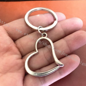 heart keychain, heart gifts key ring