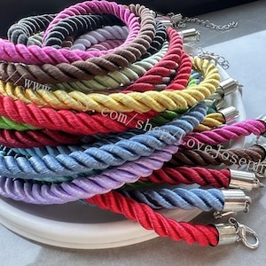 10pcs 7-28 inch 5mm ( 52 colors can choose ) braided silk rope necklace cords