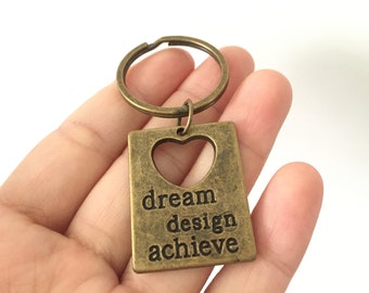 dream design achieve keychain, dream design achieve gifts key ring