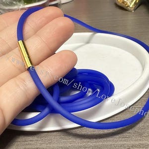 Gold Needle Clasps --3.0mm Thickness Silicone Tube Rubber necklace Cord(18 colors can choose)