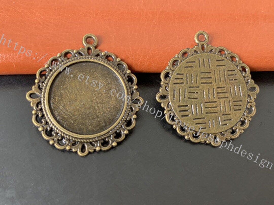 M4BA - Base bronzo anticato per cabochon 20mm per bigiotteria