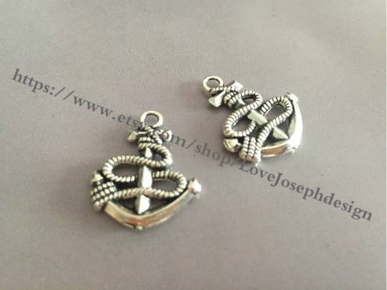 wholesale 100 Pieces Lot Antique Silver Plated 18mmx25mm Anchor Charms #041