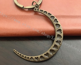 moon keychain,moon gifts key ring
