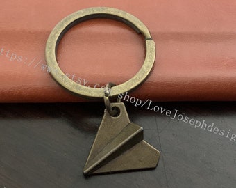 Paper Airplane keychain, Paper Airplane gifts key ring,paper plane keychain