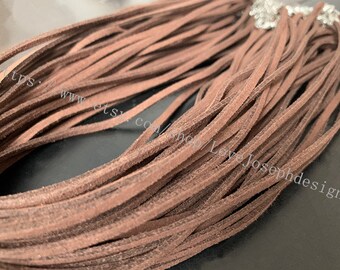 en gros 100pieces 16-18inch 2.5mm marron foncé plat col collier en daim cordons avec fermoirs à homard et chaînes d’extension