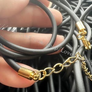 10 cordones de goma redondos de 16 a 18 pulgadas y 3 mm de color negro para collares