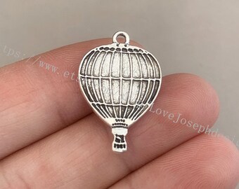 wholesale 100 Pieces /Lot Antique Silver Plated 16mmx24mm Hot air balloon charms